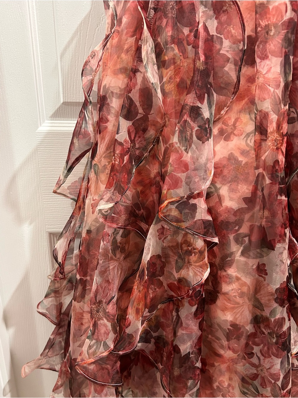 GB girls Rose-Brown Floral Ruffle Tiered Dress - Picture 3 of 10
